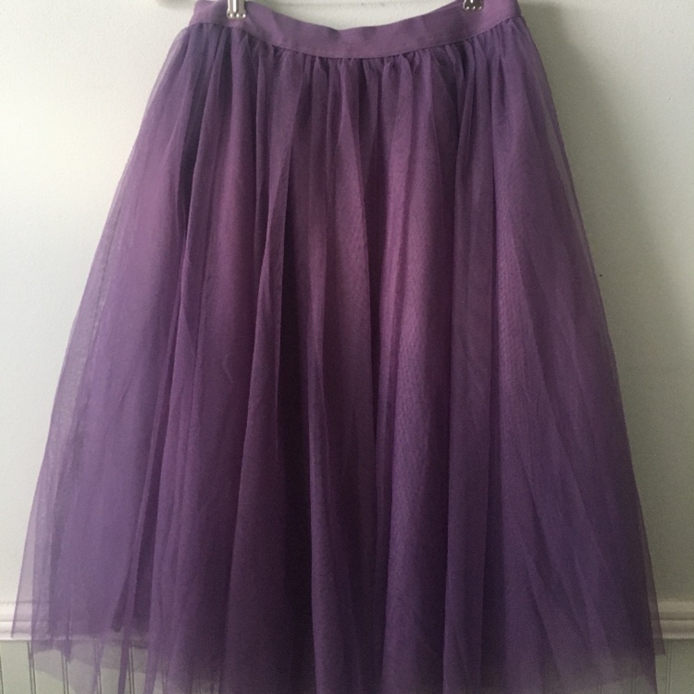 Full and fluffy long purple skirt